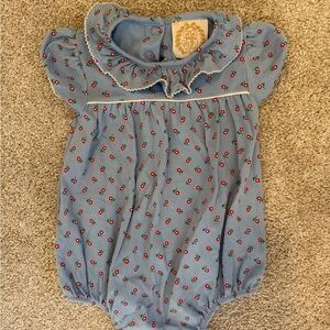 The Beaufort Bonnet Company Blue Floral Bodysuit